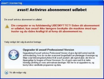 Gen registrering af Avast