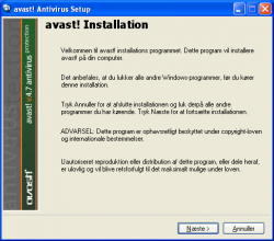 Avast Antivirus installering