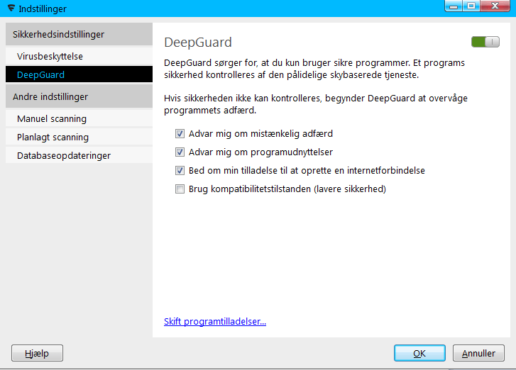 f secure antivirus indstillinger1