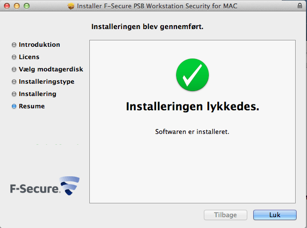 F-Secure Antivirus til MAC computere