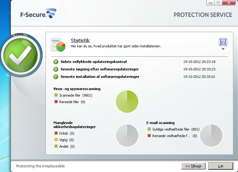 F-Secure Antivirus PSB alt er ok