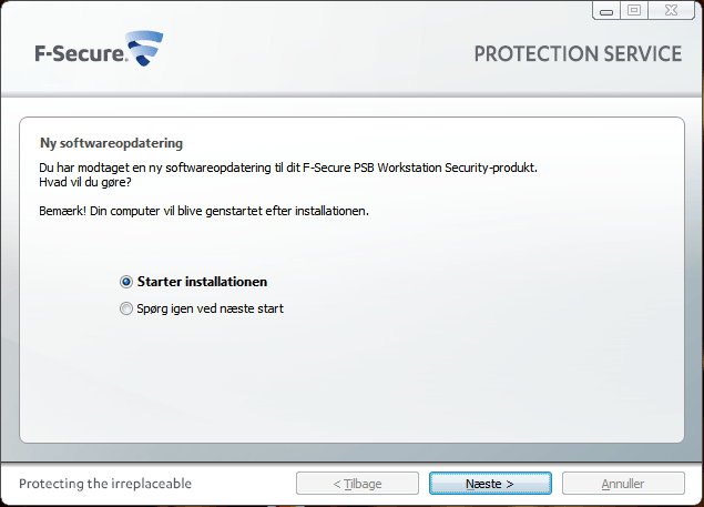 F-Secure opdatere også dine programmer