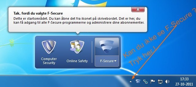 uret, at F-Secure er ved at blive opdateret, helt automatisk