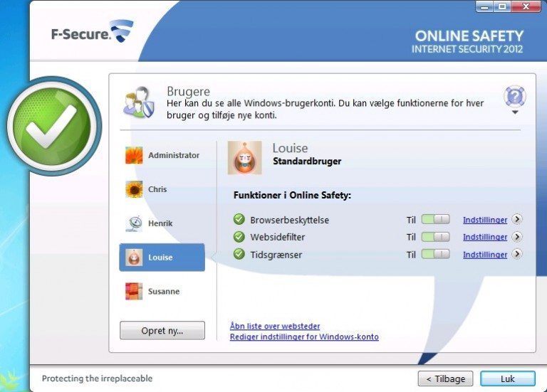 F-Secure brugerkontrol med webfilter