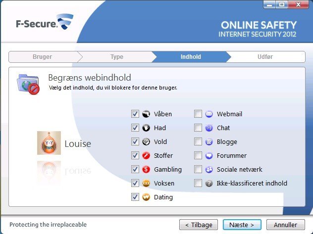 F-Secure brugerkontrol webindhold filter