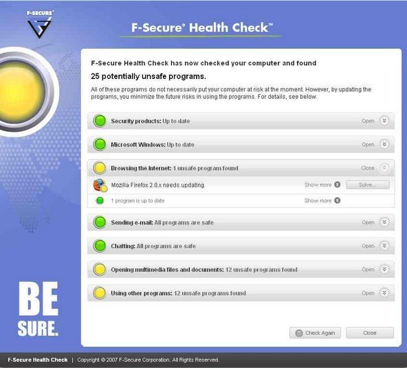 F-Secure Sundheds Check