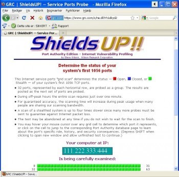 ShieldsUp - hvilke porte står åbne