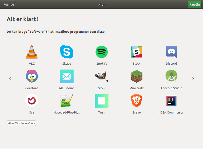 Ubuntu efter genstart