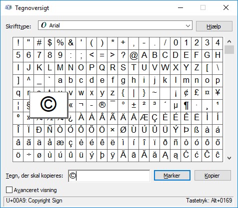 vandmærke copyright