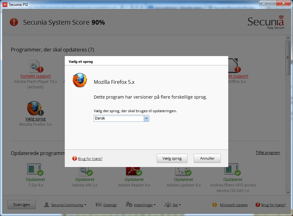 PSI Hvad skal opdaters, så gør jeg det for dig