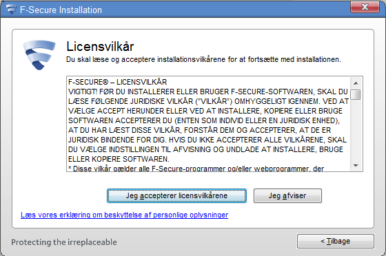 F-Secure Installation i billeder