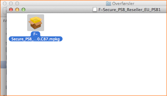 F-Secure til mac maskiner bliver her installeret