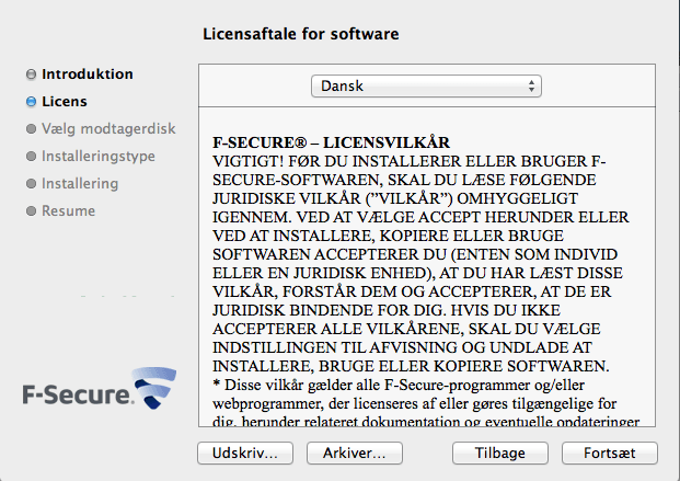 F-Secure antivirus for mac computere