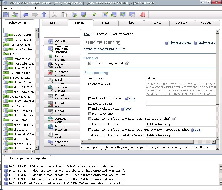 F-secure Policy Manager Real-Time Scanning