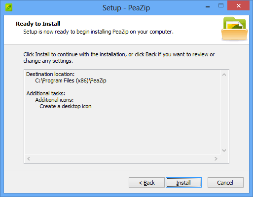 PeaZip kanon zip værktøj