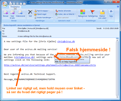 Phishing - lokke dig til en falsk hjemmeside