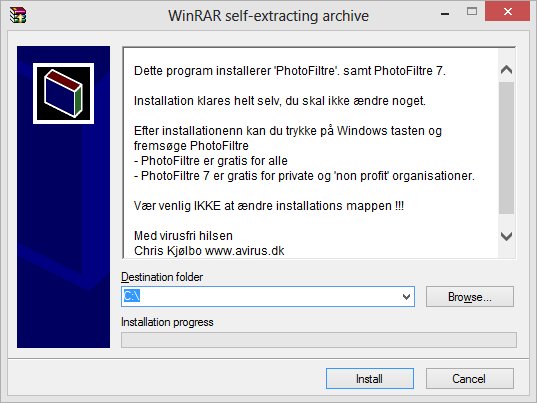 PhotoFiltre Installation Dansk