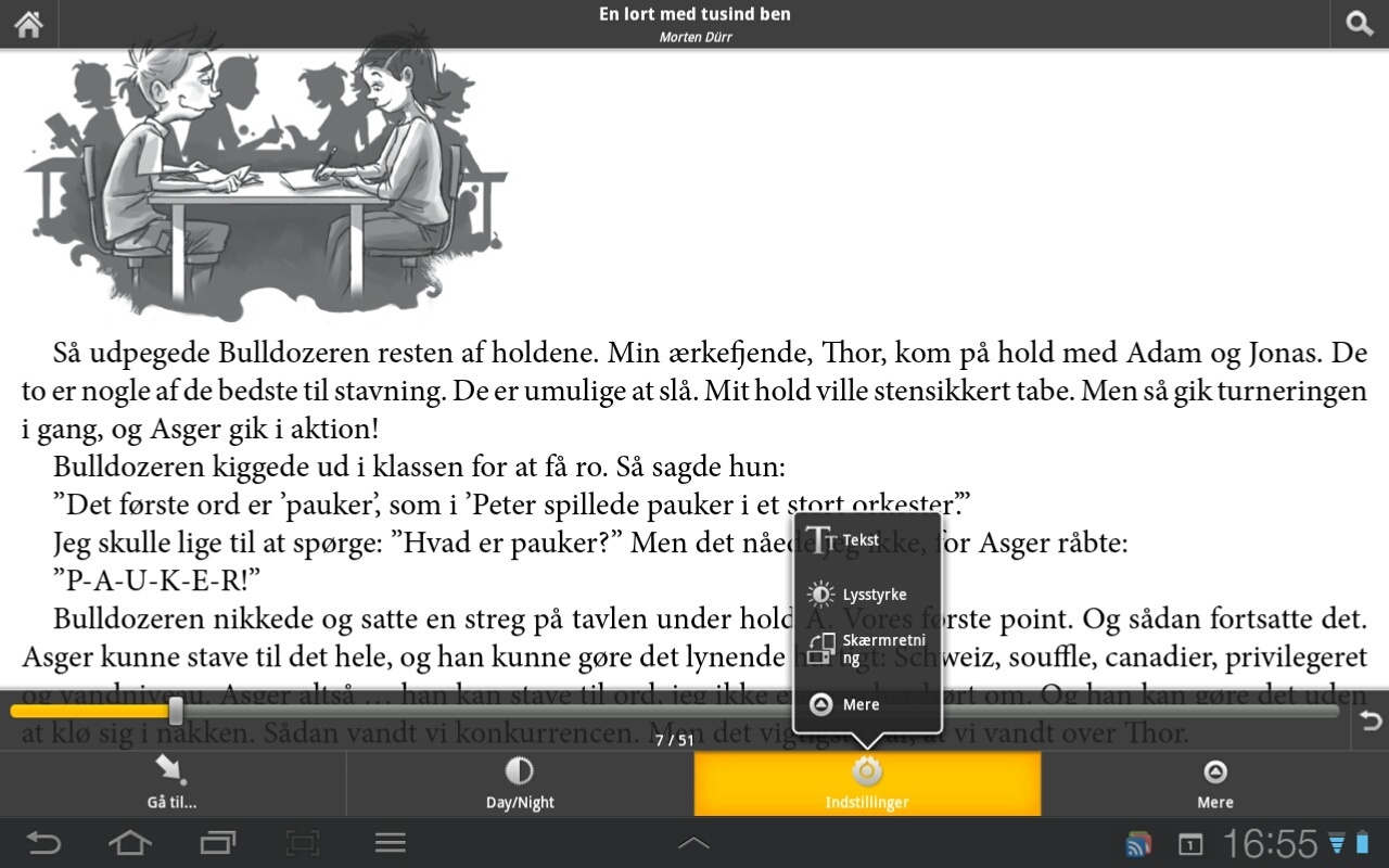 Aldiko ebogs læser på en Samsung galaxy Tab