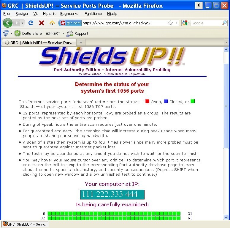 ShieldsUp - hvilke porte står åbne