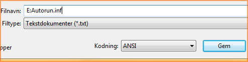 Gem filen som autorun.inf