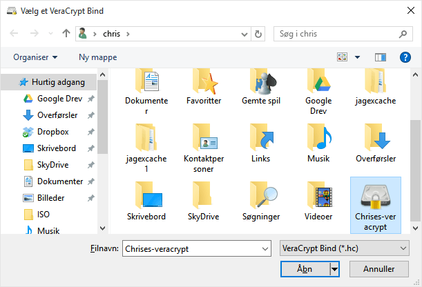 TrueCrypt åben dit bind